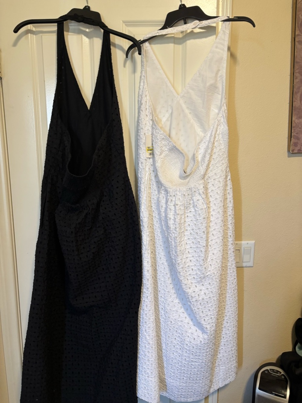 a new day, 2 White and black Halter Eyelet Maxi Dresses X-large - Picture 6 of 9